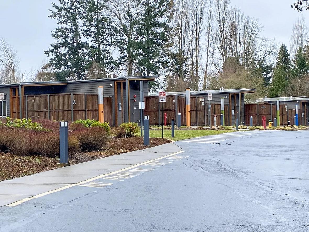 set of cottages in a row