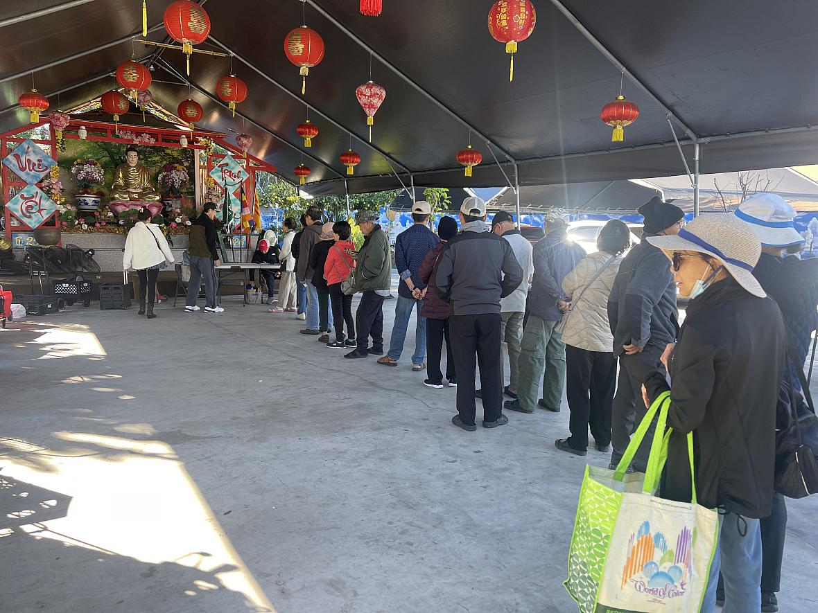 people waiting in line