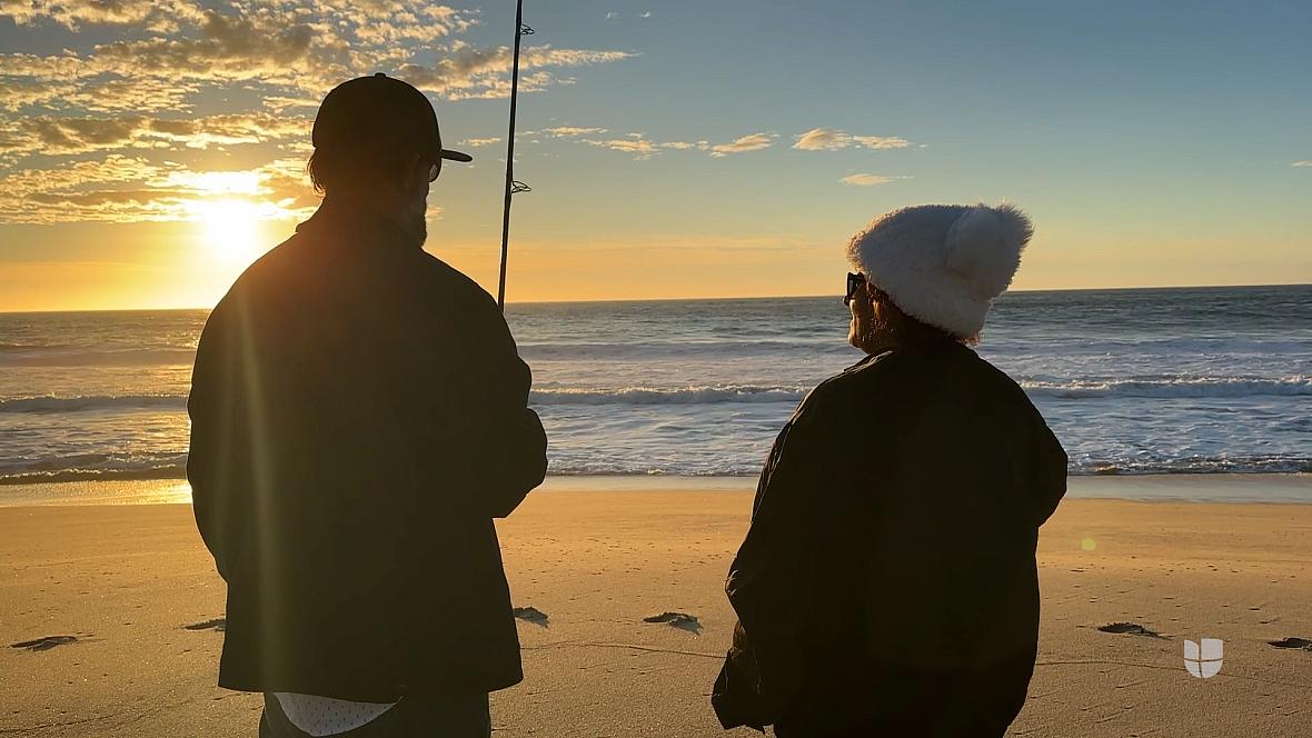 Two people by seaside
