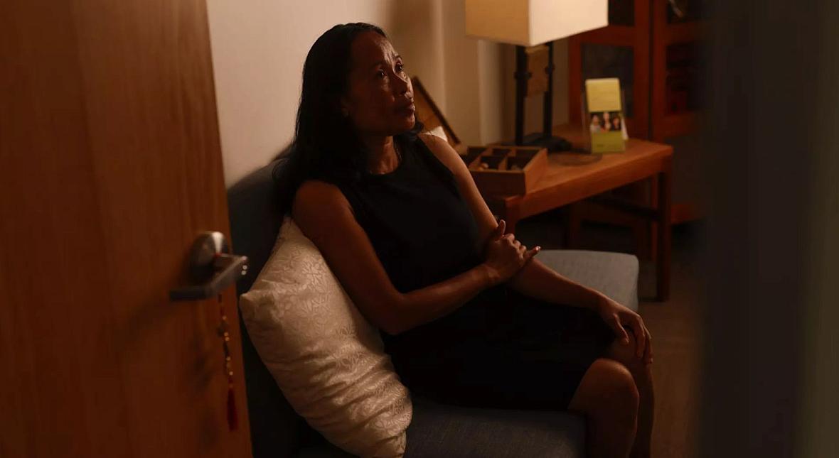 A person sitting on a couch 