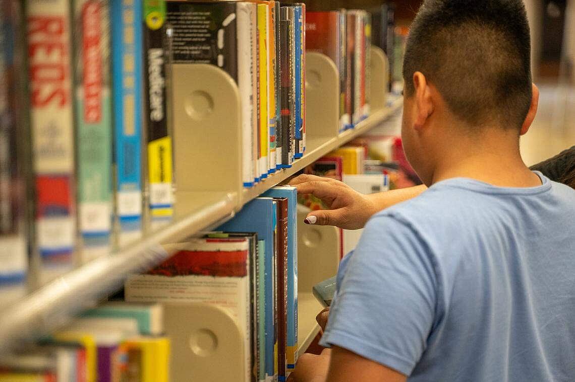 Person at a library