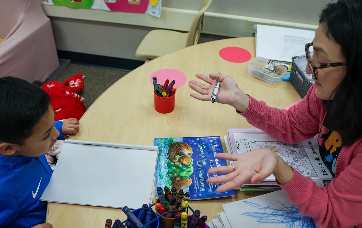 A child and a person