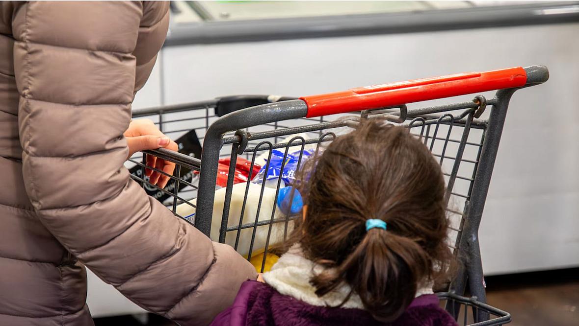 A person with a toddler