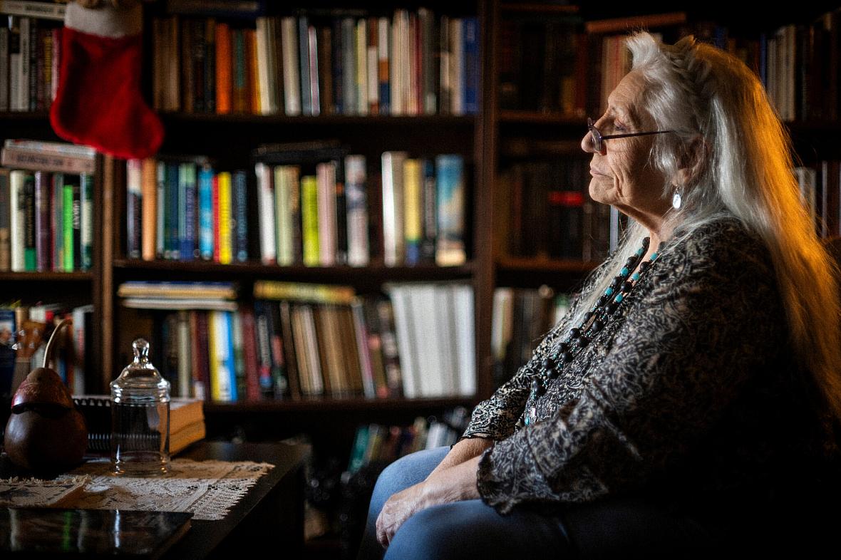 A person in a library