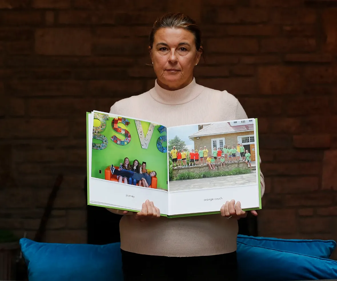 Person holding a book