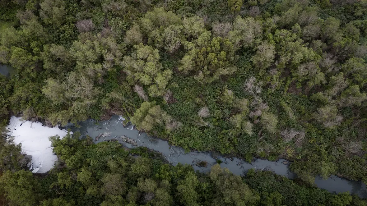 Top view of a river