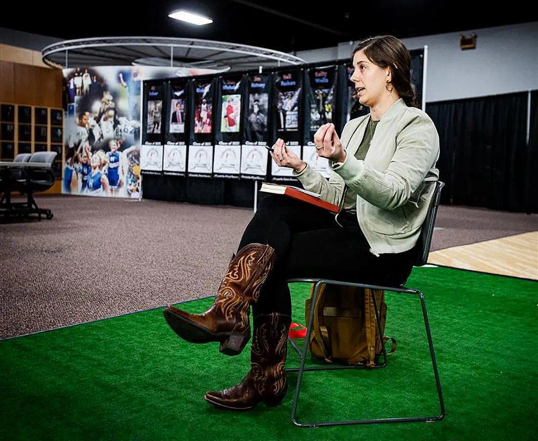 Image of reporter in studio