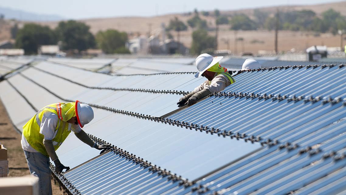 Six construction firms nvolved in the California Flats Solar Project in Monterey County were fined $241,950 by a state agency this week. (Photo via First Solar)