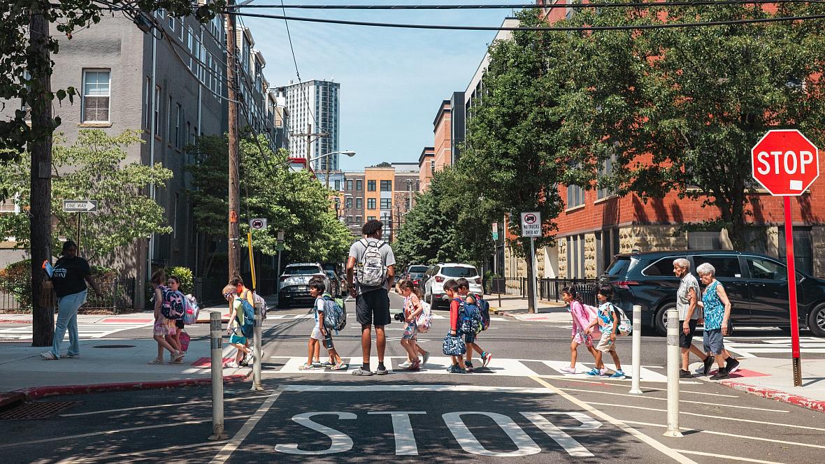 Pedestrains crossing