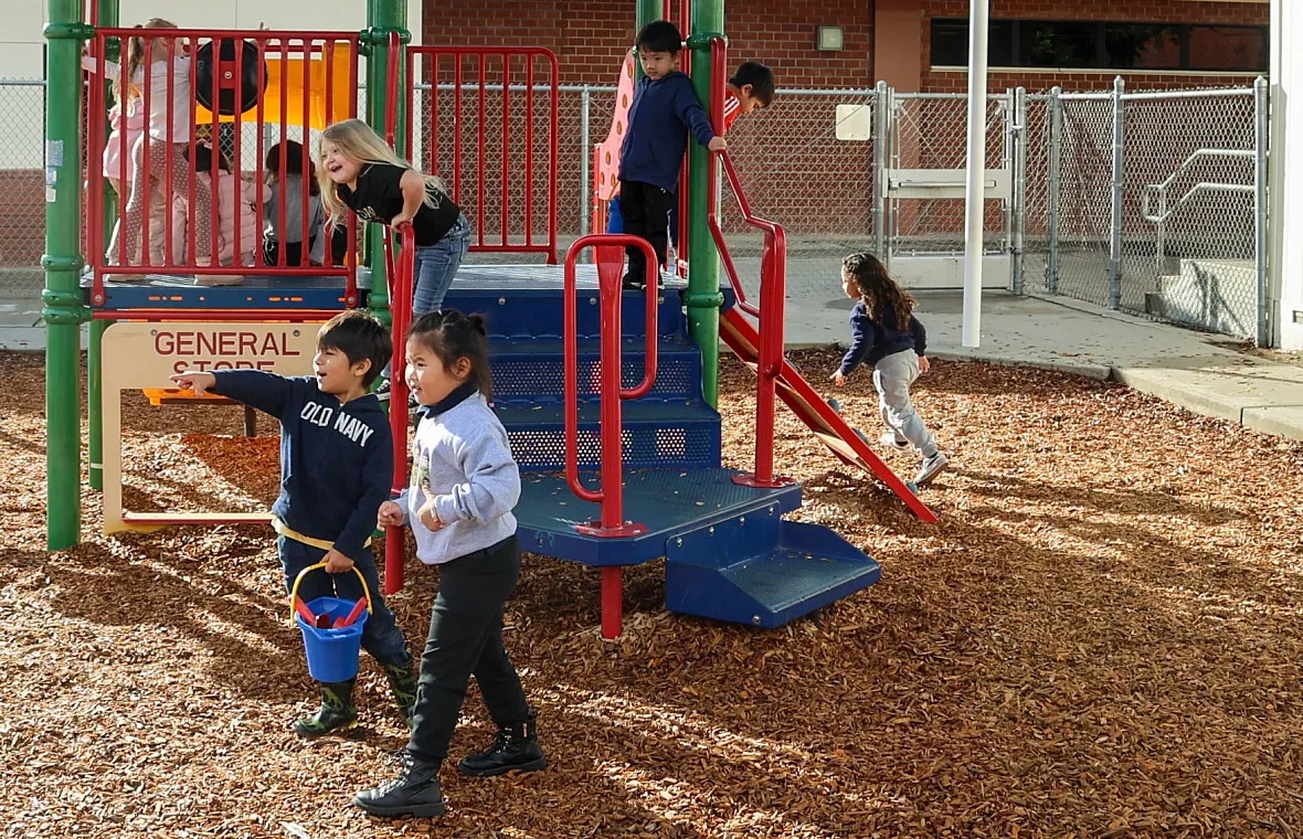 Children playing on ground