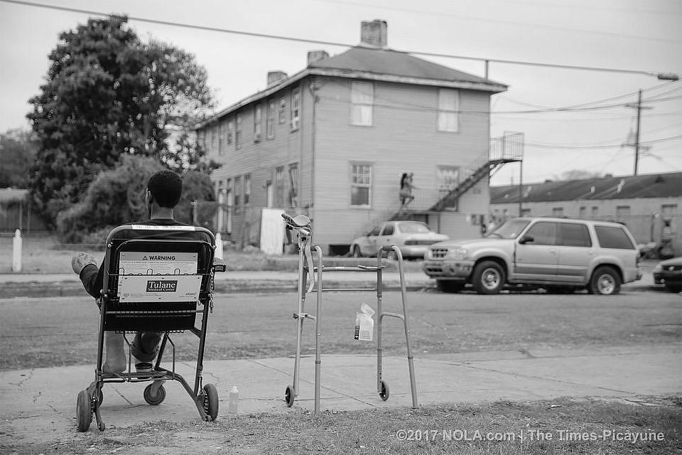 Troy Lee, 39, pictured shortly after he was shot five times on the night of Feb. 10. (Photo by David Grunfeld, NOLA.com | The Ti