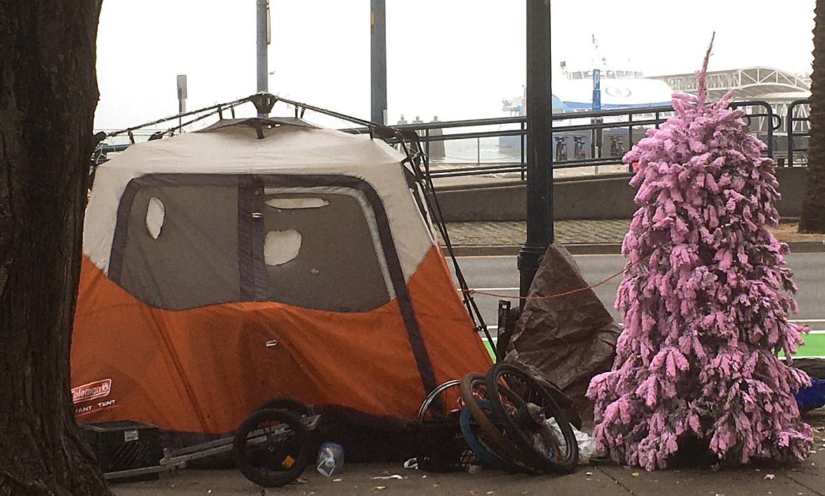 Along the Embarcadero, January 2022.