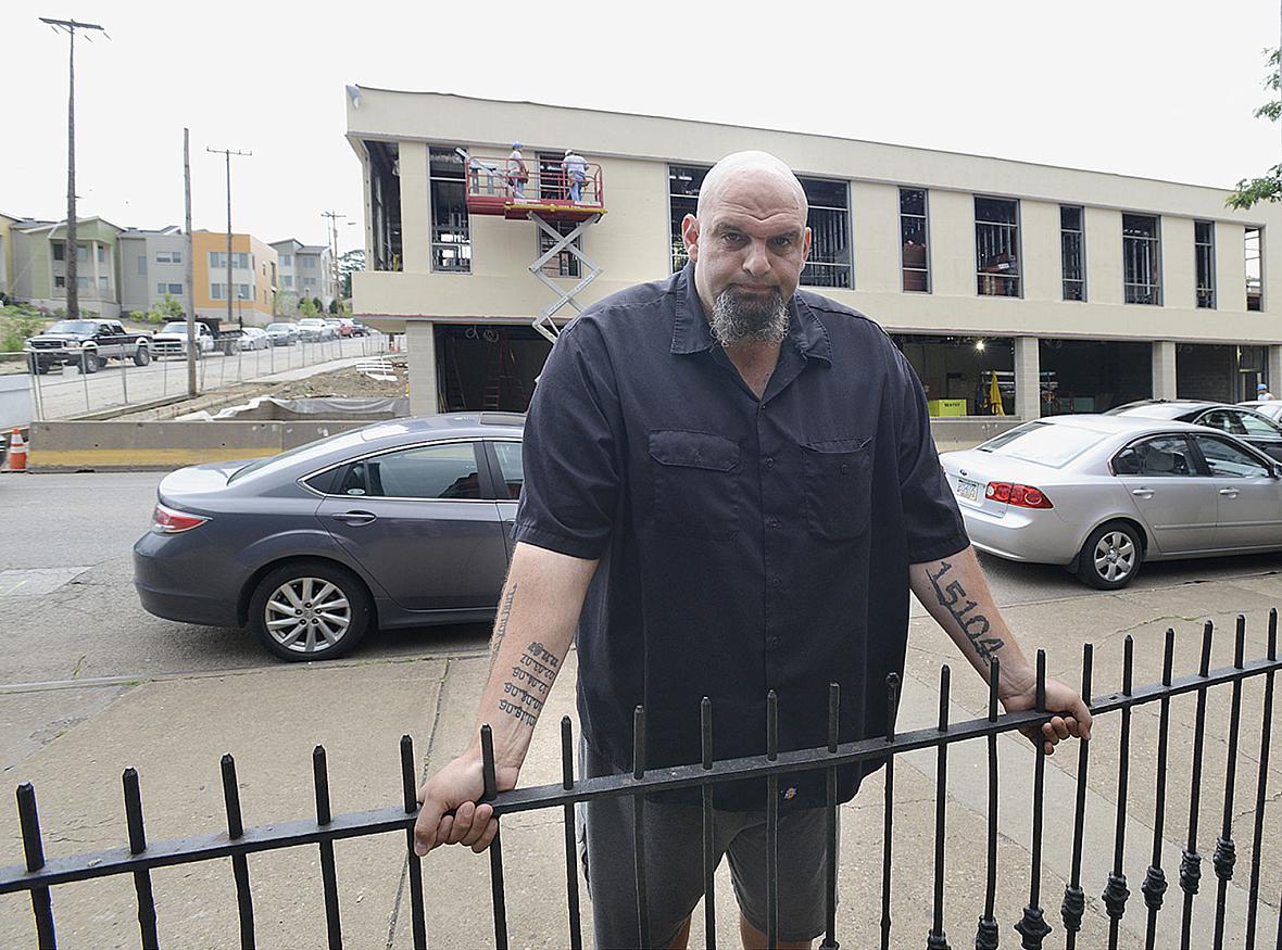 Braddock Mayor John Fetterman stands near the former site of the borough's sole hospital.