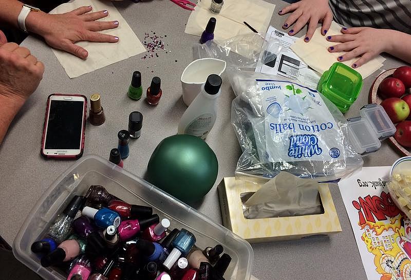 Zing!, a program run by Waldoboro Family Practice, teaches emotional eaters that activities such as painting their nails can make themselves feel good — instead of eating. PATTY WIGHT / MPBN
