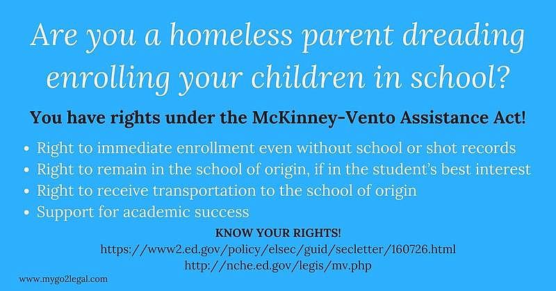 The Mckinney Vento Homeless Assistance Act offers rights and services to homeless students. But a state audit recently found wid