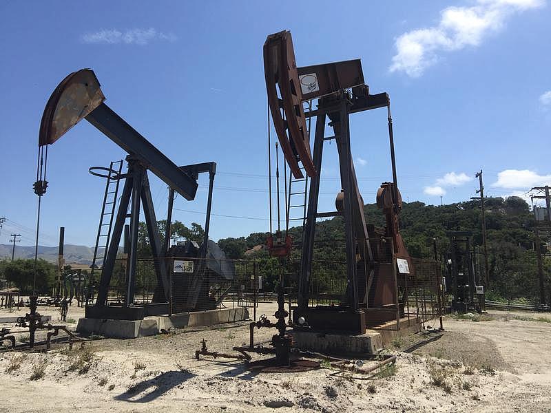 Oil wells at the Arroyo Grande Oil Field.