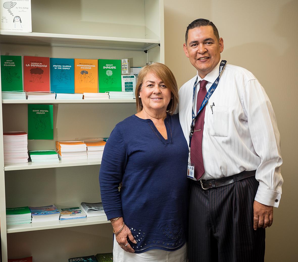 Maria Algarin and Pedro Arciniega work together for the Family Advocate Program.