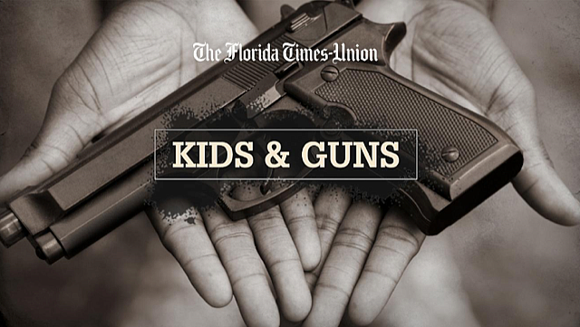 This photo illustration features an adult holding a toy gun. [Jeff Davis/Florida Times-Union]