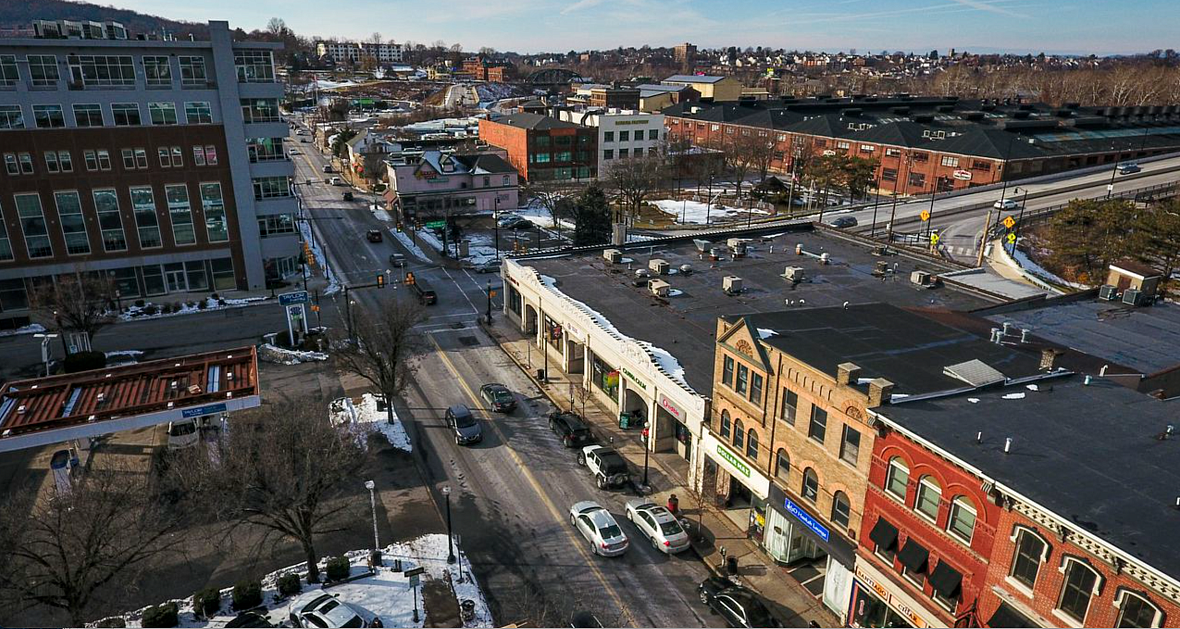 The core of South Bethlehem's downtown is centered upon Third and Fourth Streets, which are bisected by New Street, a critical n
