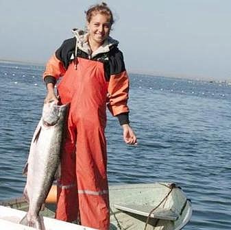 Tara Williams fishing at the mouth of the Klamath River. WILLIAMS FAMILY