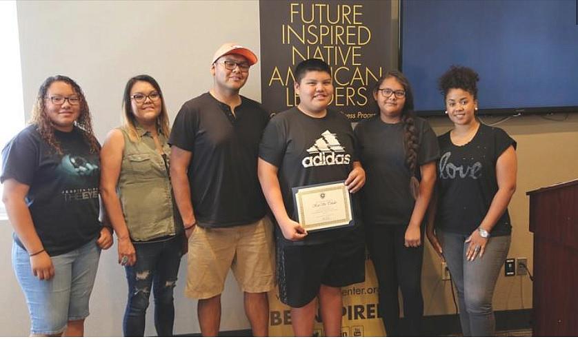 The 2017 graduating class of Future Inspired Native American Leaders, a college readiness program. 