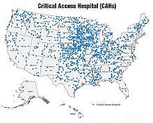 There are 1,332 Critical Access Hospitals in the United States, more than a quarter of all hospitals in the country. Graphic courtesy of Rural Assistance Center