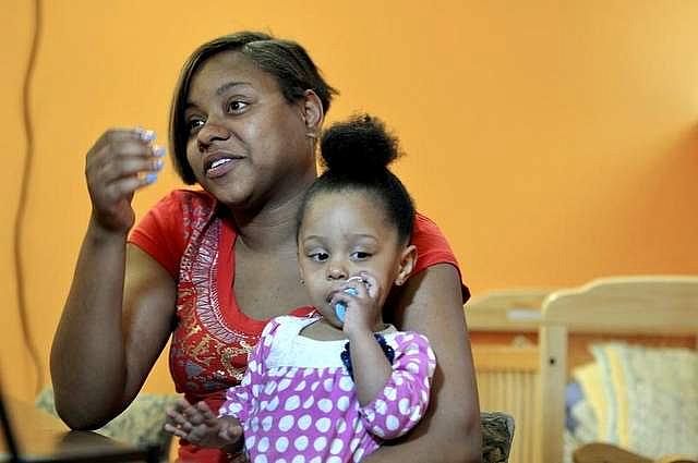 "It made me sad,' said Penelope Allen, now 21, of an abortion she underwent at age 15. 'I was still in school and I had to do what I had to do. I was a kid. People make mistakes.' She now has a daughter, Patience, who's almost 2. (Max Ortiz / The Detroit News)  