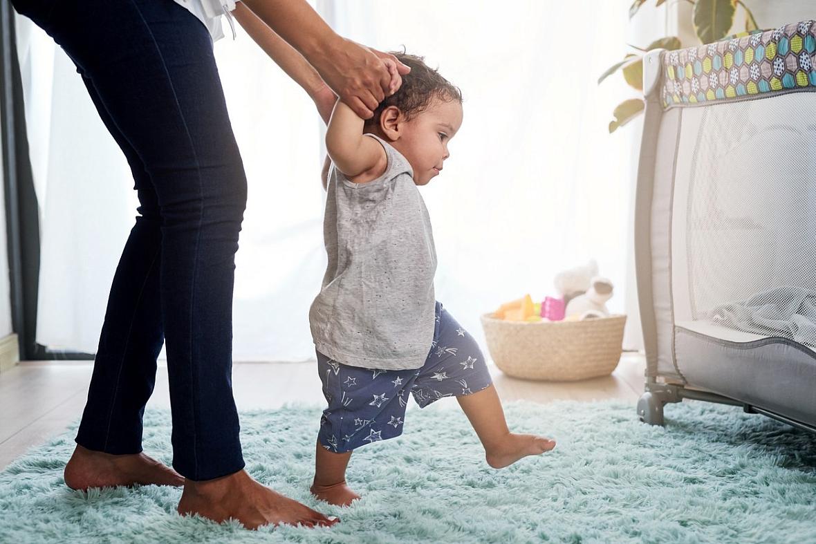 Baby learns to stand