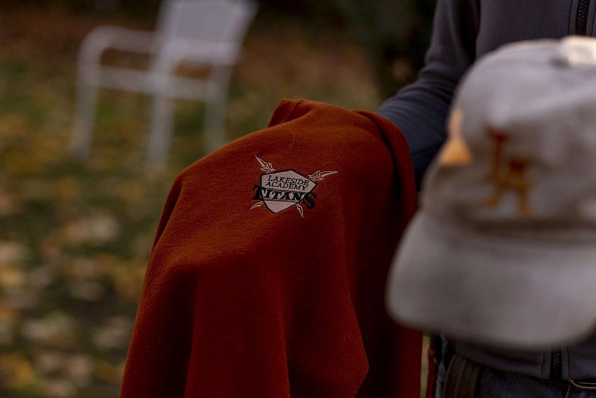 Michael still has a Lakeside Academy hat and sweatshirt from his time at the facility.