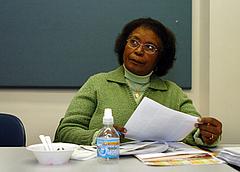 Dorothy Manley of Gary listens during a support group for diabetes support group meeting at Midlake Campus of Methodist Hospital