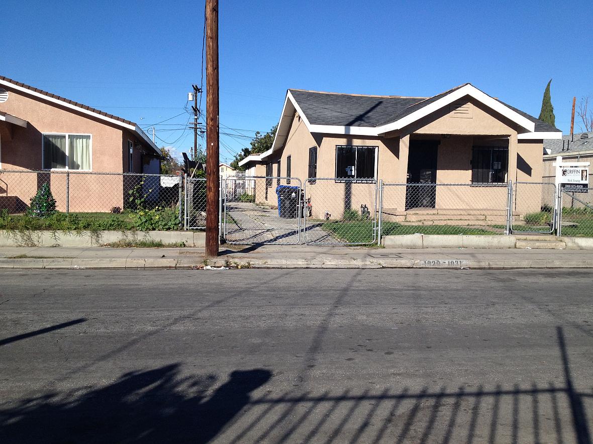 A foreclosed house sitting empty.