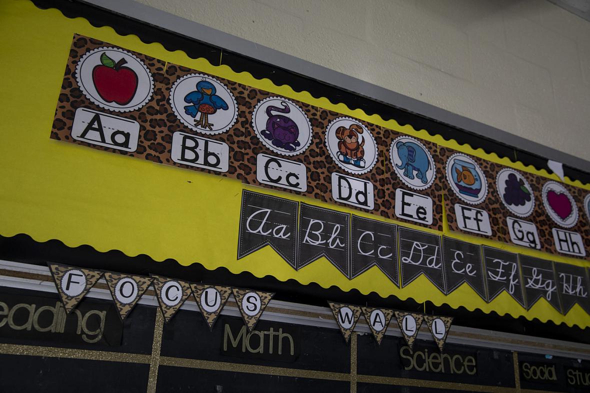 A classroom in Cooper Lane Elementary School in Landover Hills, Md.