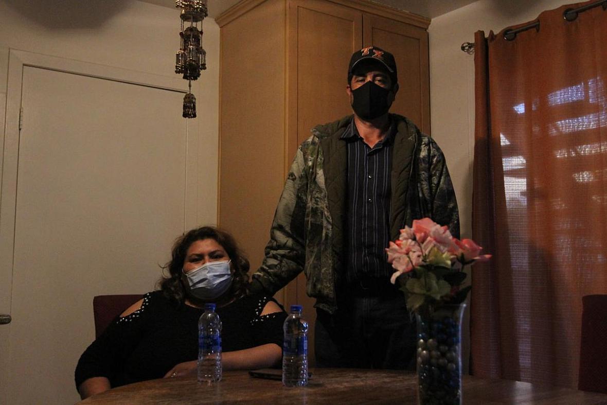 Maria and Rogelio in their apartment in the city of Napa in February.