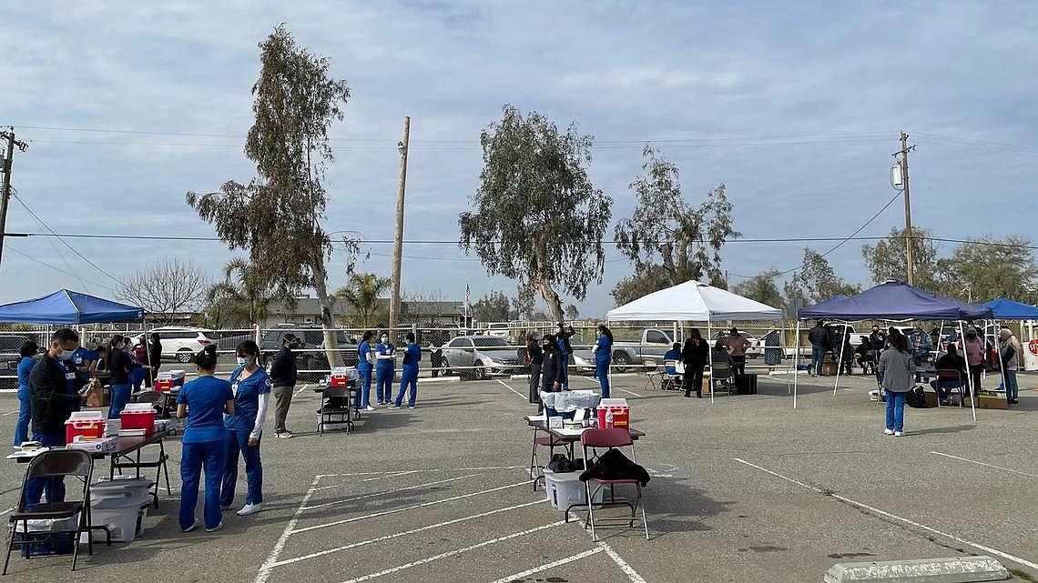 Several pop-up displays provided resources to people who attended a COVID vaccination event at the Lanare Community Center earli