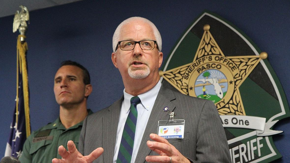 Pasco Schools superintendent Kurt Browning with Pasco Sheriff Chris Nocco at a 2015 press conference. 