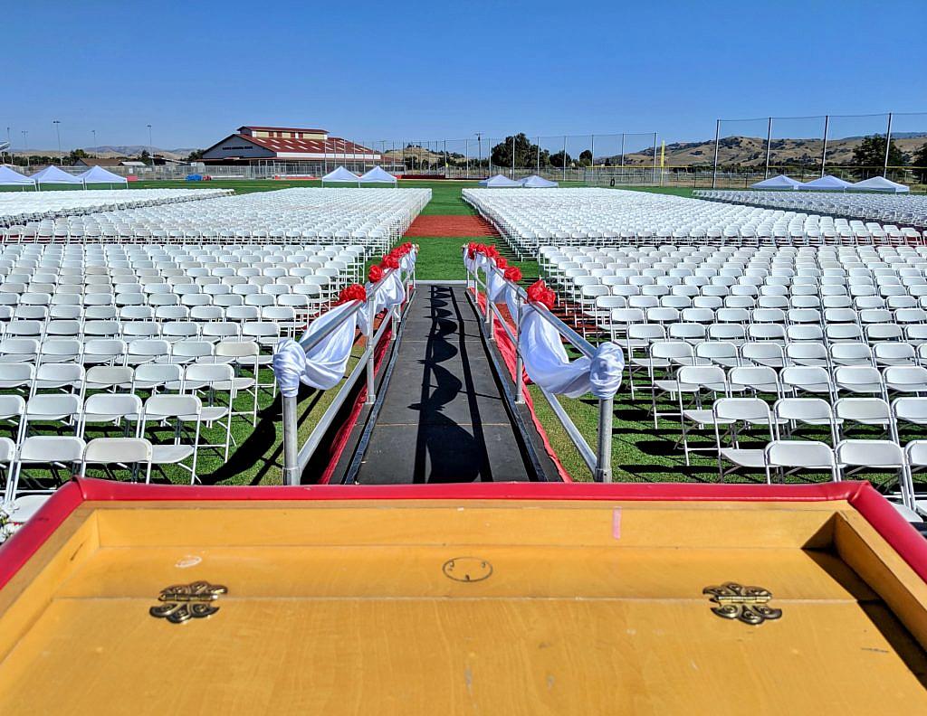 The view from the podium at the 2019 San Benito High School graduation