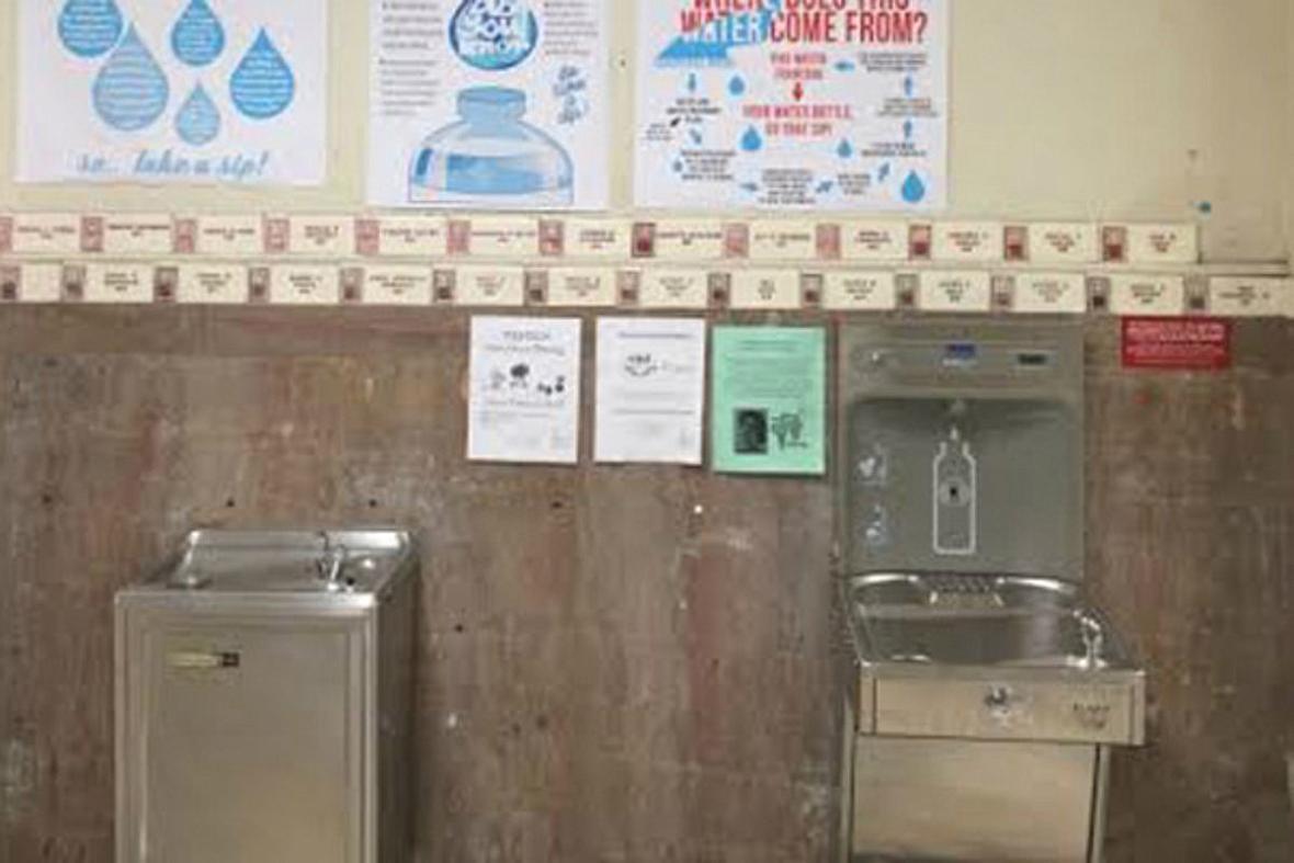 Central High School students sold water bottles to raise money for water filtration and bottle-filling stations.