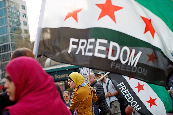 A “Women for Syria” vigil in New York City last April. (Drew Angerer/Getty Images)