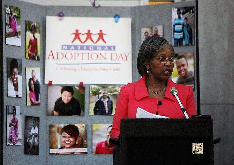 In this file photo Circuit Judge Joyce Warren speaks at the Pulaski County Cuvenile Court Thursday, November 17, 2016.