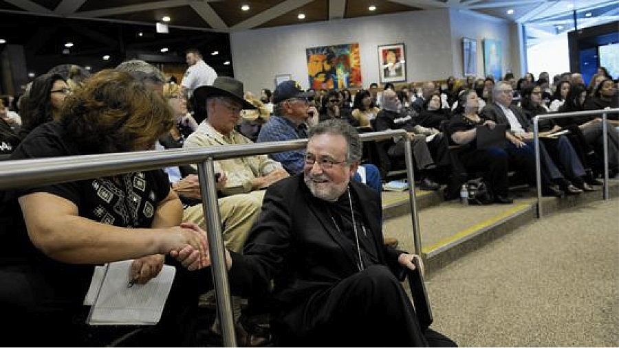 Bishop Jaime Soto of the Sacramento Catholic Diocese waits to speak at a Sacramento County supervisors workshop held to consider options for restoring healthcare assistance to immigrants in the country illegally. (Lezlie Sterling)