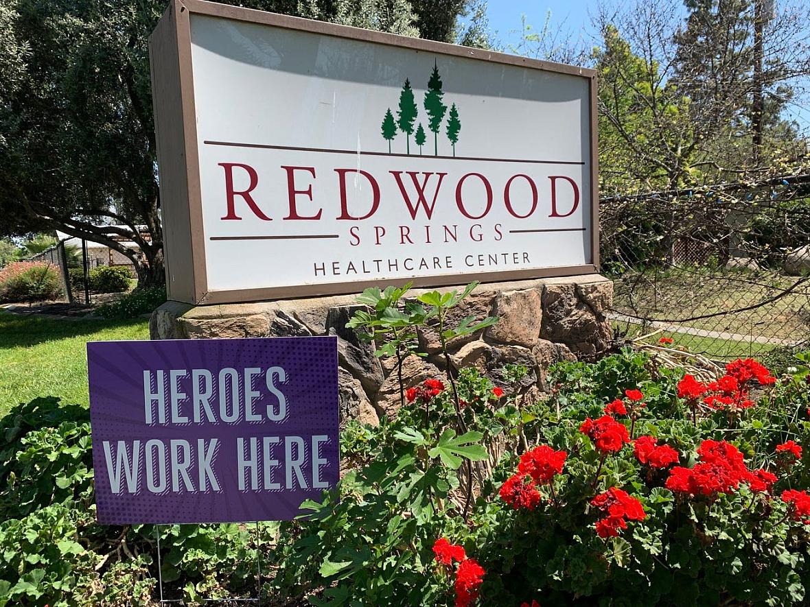 Redwood Springs Healthcare Center on Tuesday, April 14, 2020. 