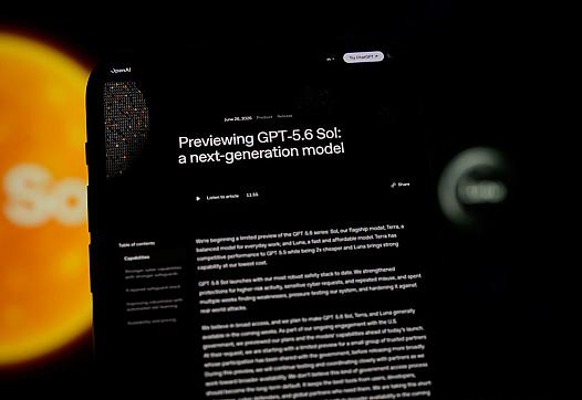 A computer screen displays information on the latest ChatGPT model.