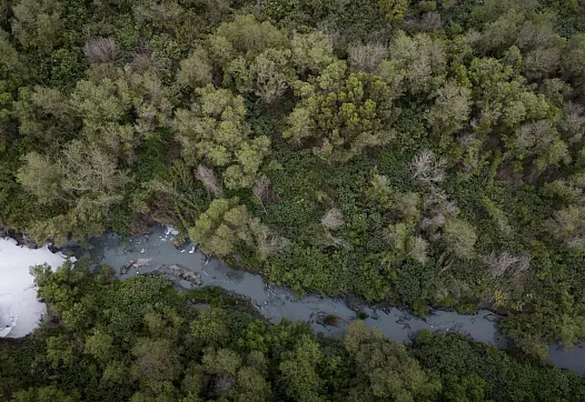 Top view of a river