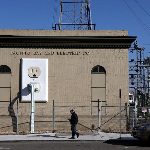 Building with large socket and charger