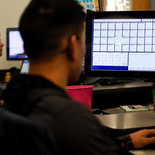 Person looking at a computer screen