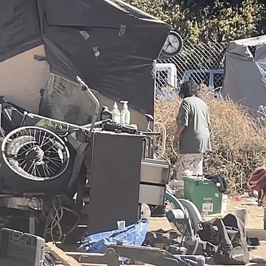 Belongings strewn around