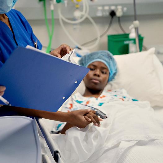 A person in hospital bed