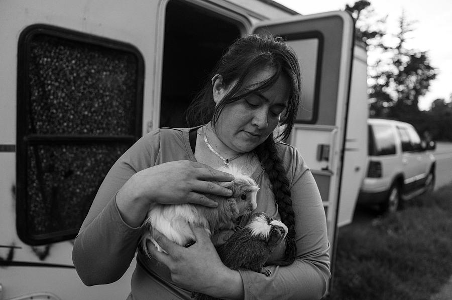 woman with her pets