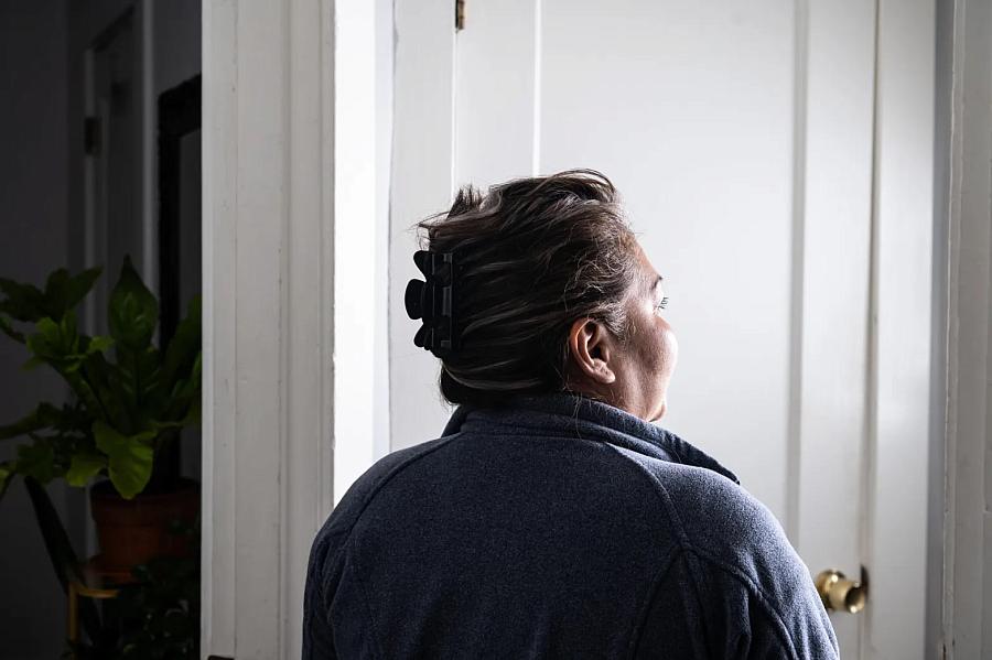 woman facing away