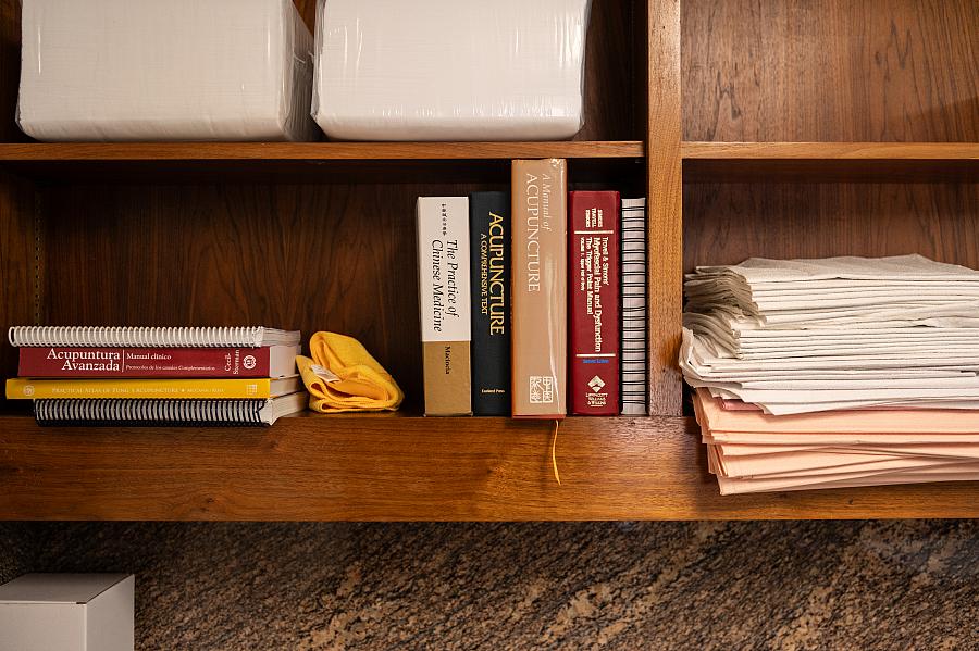 Books on a bookshelf